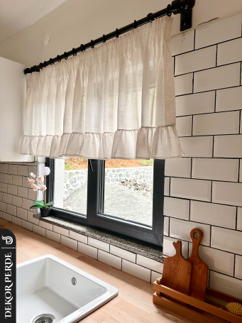 GRT KETEN FOLDET KISA FIRFIRLI 9828 TÜL PERDE - 