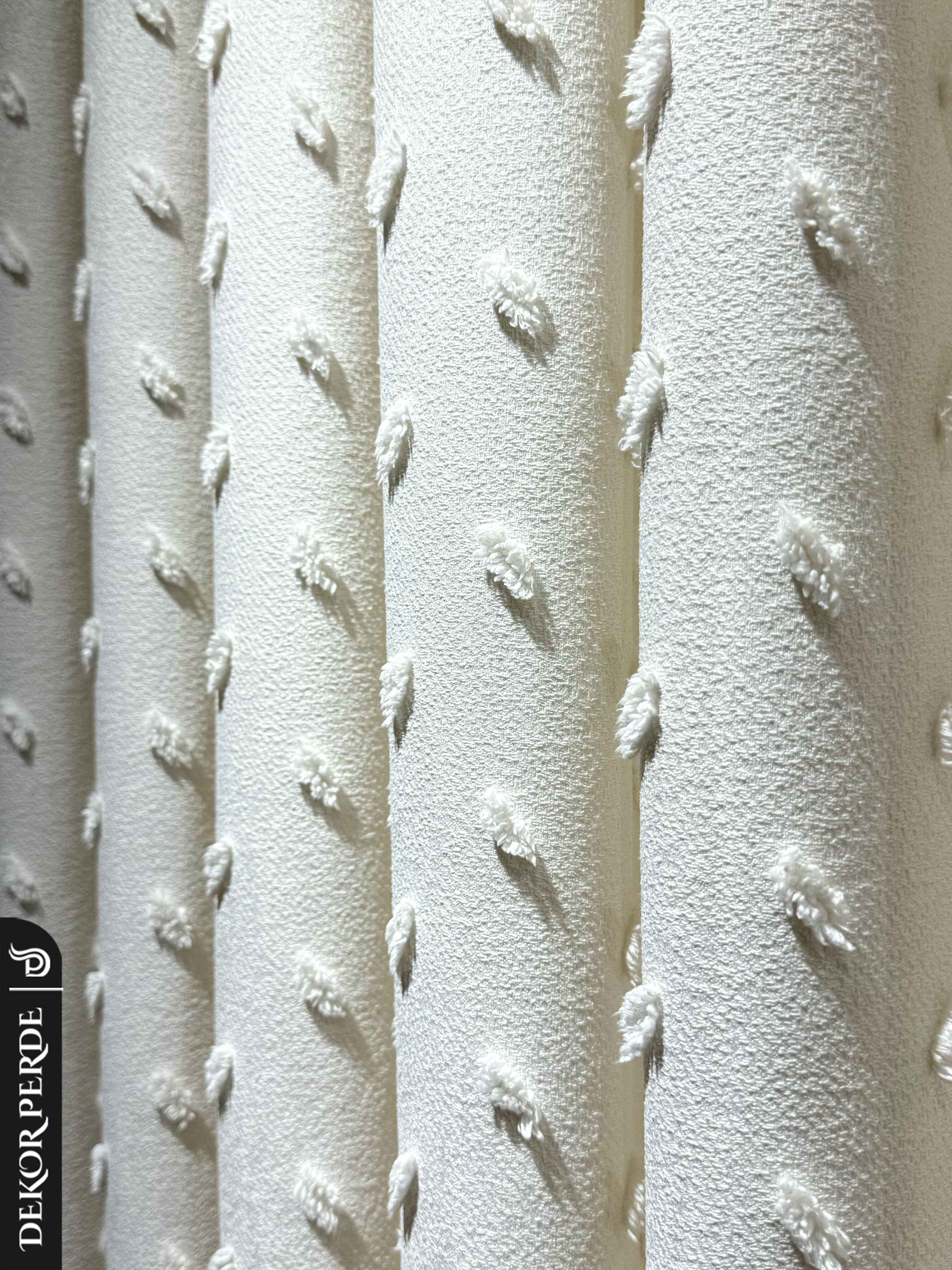 MRF PÜSKÜLLÜ DAMLALI KETEN 2-029 FON PERDE - 