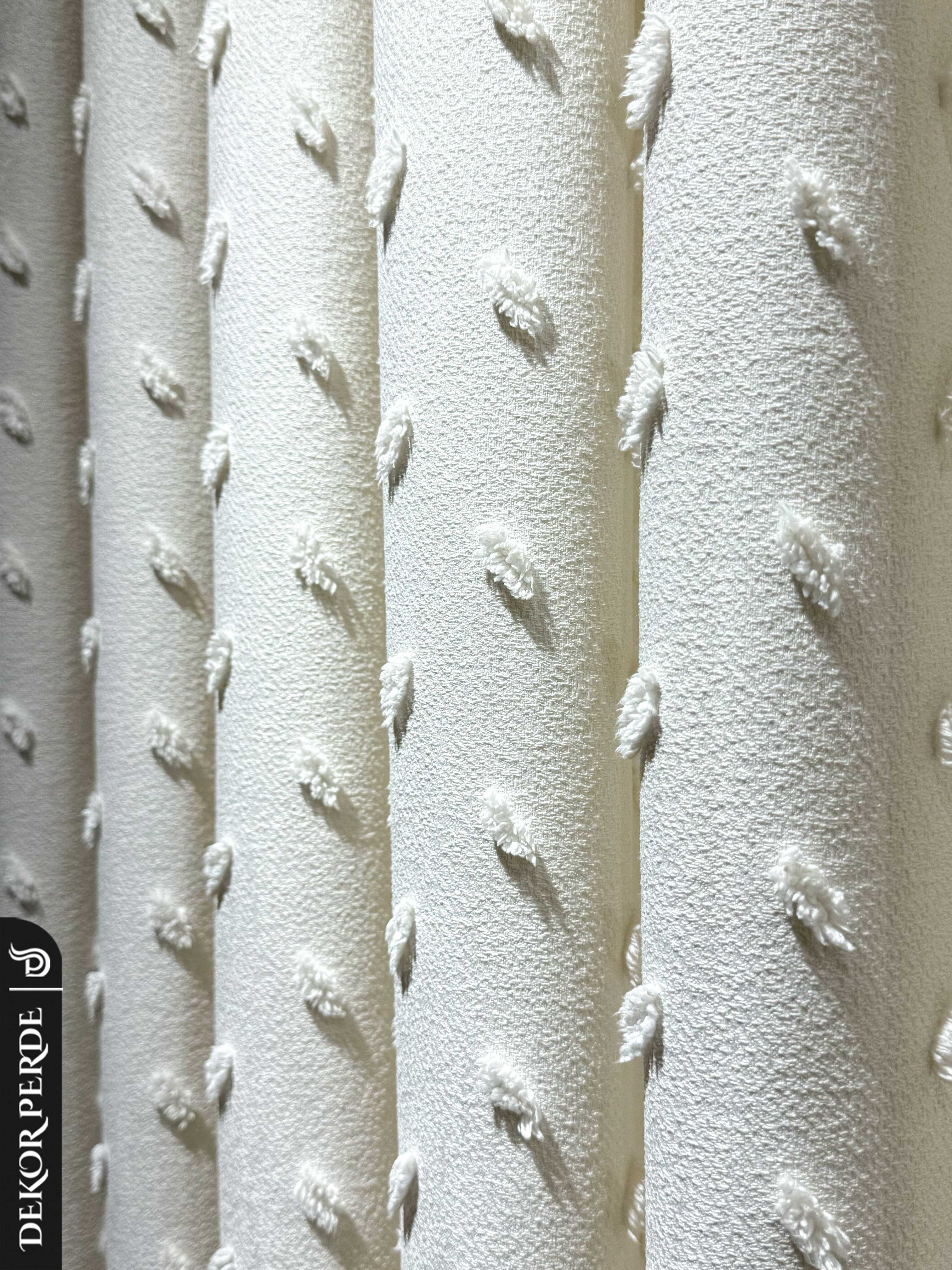 MRF PÜSKÜLLÜ DAMLALI KETEN 2-029 FON PERDE - 1